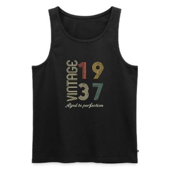 Birthday gift 87 years old - 1937 - Men's Premium Organic Tank Top - black - Front - AI Model Male 178 light (178cm)
