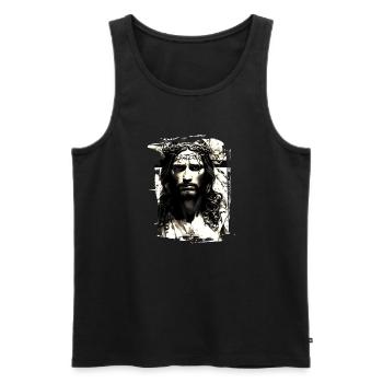 Jésus Bible Religion Chrétienne Croix Chrétienne Chrétienne - Débardeur bio Premium Homme - noir - Devant - Michal (187cm)