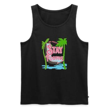 Positivity Vibes Relax Cleanse Vacances Renouveler - Débardeur bio Premium Homme - noir - Devant - Michal (187cm)