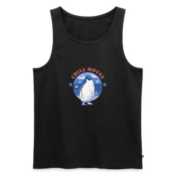 Penguin Lover Playful Happy Cheerful Arctic Flip - Männer Premium Bio Tank Top - Schwarz - Vorne - AI Model Male 178 light (178cm)