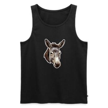Donkey's Head - Men's Premium Organic Tank Top - black - Front - AI Model Male 178 light (178cm)