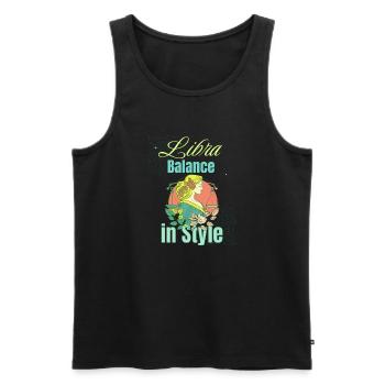 Zodiac Horoscope Astrology Constellations Libra - Männer Premium Bio Tank Top - Schwarz - Vorne - AI Model Male 178 light (178cm)