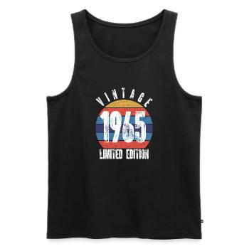 Jahrgang 1965 Limitierte Auflage - Männer Premium Bio Tank Top - Schwarz - Vorne - Michal (187cm)