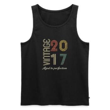 7 Year Anniversary Gift - 2017 - Men's Premium Organic Tank Top - black - Front - Michal (187cm)