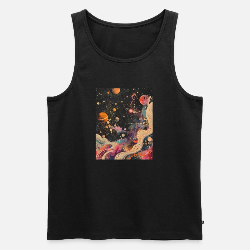 Kosmische Retro-Konstellationen - Männer Premium Bio Tank Top - Schwarz
