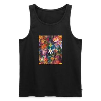 Enchanted Garden - Men's Premium Organic Tank Top - black - Front - AI Model Male 178 light (178cm)