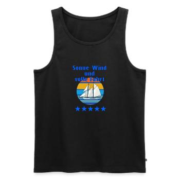Segeln ist wunderbar - Männer Premium Bio Tank Top - Schwarz - Vorne - AI Model Male 178 light (178cm)