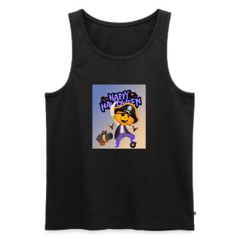 Lustiger und gruseliger Halloween-Pirat für Kinder. - Männer Premium Bio Tank Top - Schwarz - Vorne - AI Model Male 178 light (178cm)