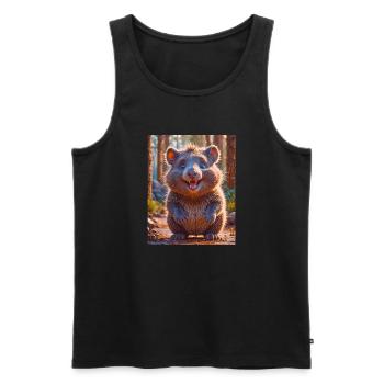 animal australien super mignon Down Under Wombat - Débardeur bio Premium Homme - noir - Devant - Michal (187cm)