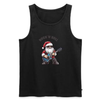 Weihnachtsmann Gitarre - Männer Premium Bio Tank Top - Schwarz - Vorne - Michal (187cm)