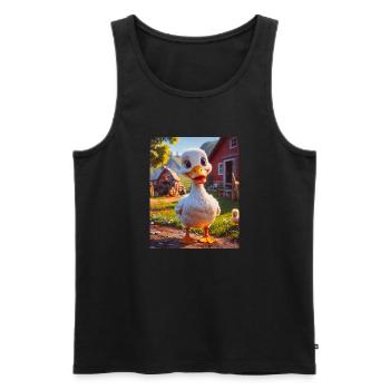 super cute animals on a farm – goose - Men's Premium Organic Tank Top - black - Front - Michal (187cm)