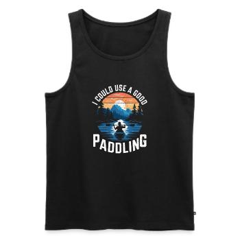 Humour pour les amateurs de kayak - Débardeur bio Premium Homme - noir - Devant - Michal (187cm)