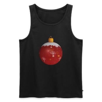 boule de noël rouge - Débardeur bio Premium Homme - noir - Devant - AI Model Male 178 light (178cm)