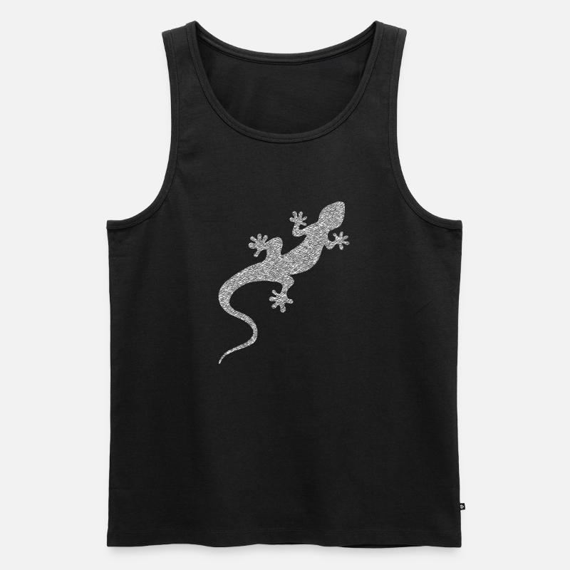 Die weiße Eidechse - Männer Premium Bio Tank Top - Schwarz