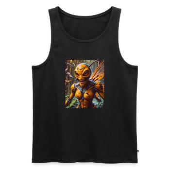 mutant monster half men half insect dark horror - Men's Premium Organic Tank Top - black - Front - AI Model Male 178 light (178cm)