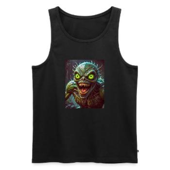 mutant monster half men half insect dark horror - Men's Premium Organic Tank Top - black - Front - AI Model Male 178 light (178cm)