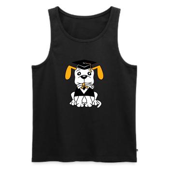 Hund Schulabschluss Zeugnis Gymnasium College Abi - Männer Premium Bio Tank Top - Schwarz - Vorne - Michal (187cm)