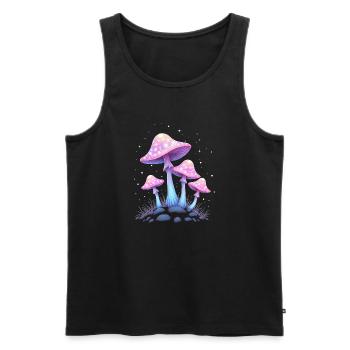 Magic Mushrooms - Mystical Forest Art - Men's Premium Organic Tank Top - black - Front - AI Model Male 178 light (178cm)