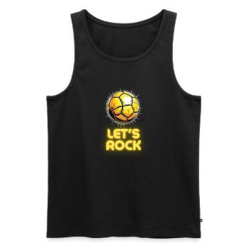 Handball Sport Gold - Lets Rock - Männer Premium Bio Tank Top - Schwarz - Vorne - AI Model Male 178 light (178cm)