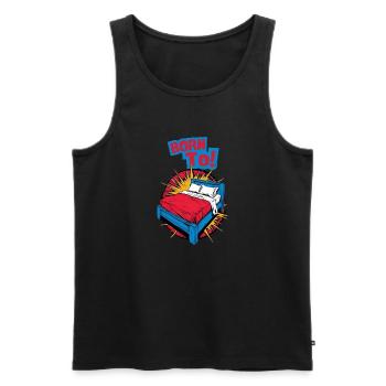 BORN TO SLEEP Bed - Late Riser Snoring - Men's Premium Organic Tank Top - black - Front - AI Model Male 178 light (178cm)