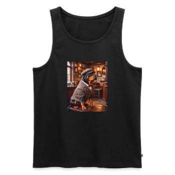 Rottweiler trägt Anzug aus den 1920er Jahren süße Hunde - Männer Premium Bio Tank Top - Schwarz - Vorne - Michal (187cm)