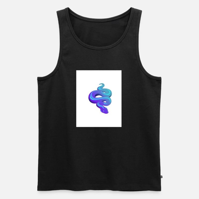 Blue Snake - Männer Premium Bio Tank Top - Schwarz