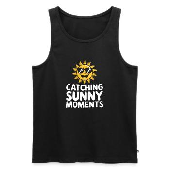 Sunny Summer Moments Vibes Sommer Sonne - Männer Premium Bio Tank Top - Schwarz - Vorne - AI Model Male 178 light (178cm)
