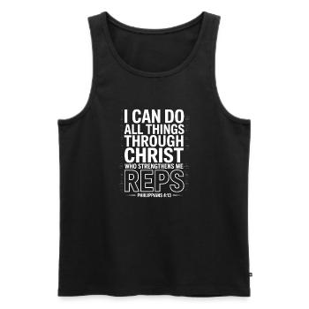 Tout au long du Christ pour les fans de fitness - Débardeur bio Premium Homme - noir - Devant - AI Model Male 178 light (178cm)