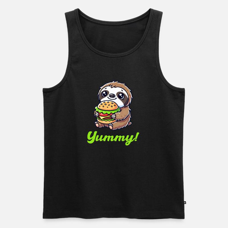 faultier burger 1 - Männer Premium Bio Tank Top - Schwarz