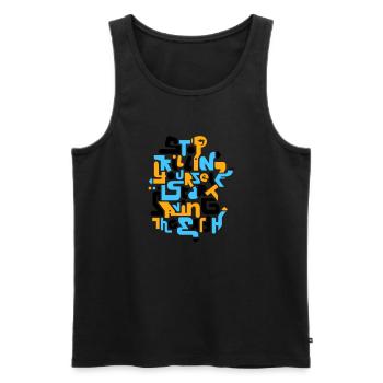 stopkillingyaself_3f - Men's Premium Organic Tank Top - black - Front - AI Model Male 178 light (178cm)