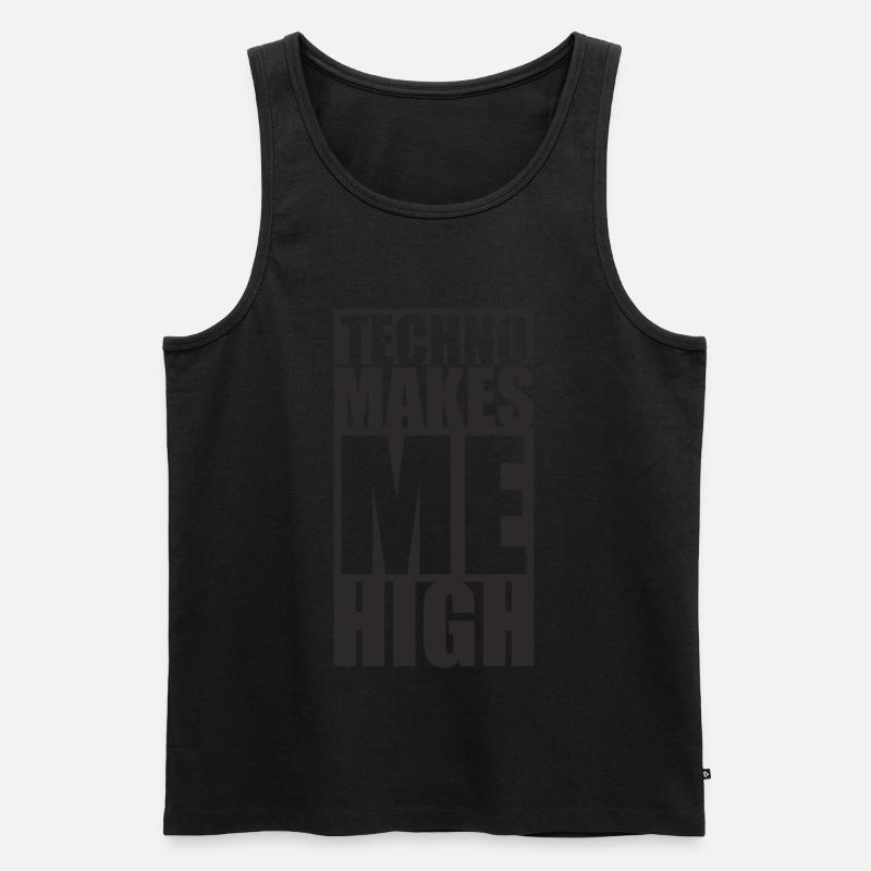 Techno 4 ever - Männer Premium Bio Tank Top - Schwarz