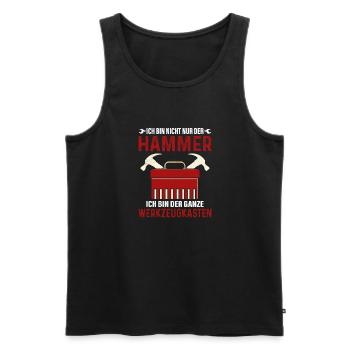 Ich bin nicht nur Hammer Ich bin der Werkzeugkaste - Männer Premium Bio Tank Top - Schwarz - Vorne - Michal (187cm)