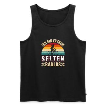 Ich bin extrem selten Radlos Fahrradfahrer - Männer Premium Bio Tank Top - Schwarz - Vorne - AI Model Male 178 light (178cm)