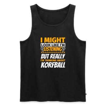 Korfball funny gift - Men's Premium Organic Tank Top - black - Front - AI Model Male 178 light (178cm)