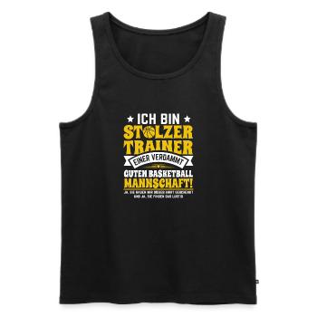 Ich bin stolzer Trainer einer verdammt guten Baske - Männer Premium Bio Tank Top - Schwarz - Vorne - AI Model Male 178 light (178cm)