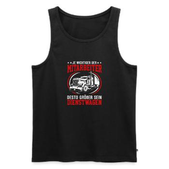 Je wichtiger der Mitarbeiter großer Dienstwagen - Männer Premium Bio Tank Top - Schwarz - Vorne - Michal (187cm)