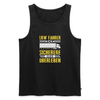 Lkw fahrer Ich sichere euer Überleben Brummi Vater - Männer Premium Bio Tank Top - Schwarz - Vorne - Michal (187cm)