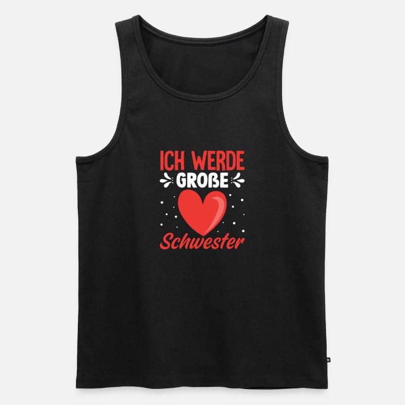 Ich werde große Schwester - Männer Premium Bio Tank Top - Schwarz