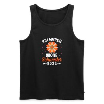Ich werde große Schwester 2023 - Männer Premium Bio Tank Top - Schwarz - Vorne - AI Model Male 178 light (178cm)