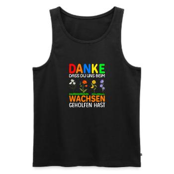 Danke dass du uns beim Wachsen geholfen hast! - Männer Premium Bio Tank Top - Schwarz - Vorne - AI Model Male 178 light (178cm)