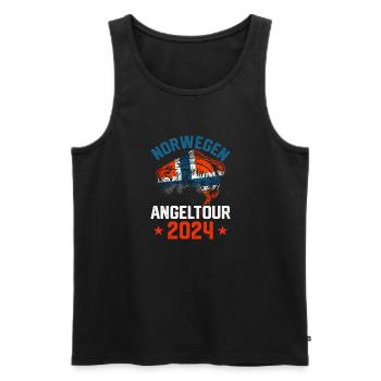 Norwegen Angeln Angelurlaub 2024 Angeltrip - Männer Premium Bio Tank Top - Schwarz - Vorne - Michal (187cm)