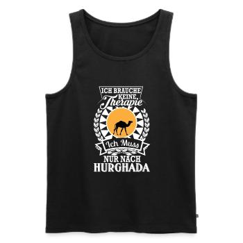Ich brauche keine Therapie – nur Hurghada - Männer Premium Bio Tank Top - Schwarz - Vorne - AI Model Male 178 light (178cm)