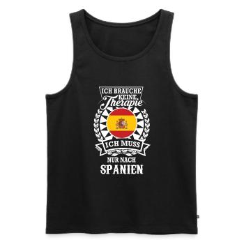 Keine Therapie nötig – Ich muss nach Spanien - Männer Premium Bio Tank Top - Schwarz - Vorne - Michal (187cm)