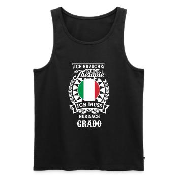 Ich brauche keine Therapie – nur Grado - Männer Premium Bio Tank Top - Schwarz - Vorne - Michal (187cm)