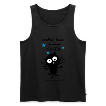 Betrunkener Kater - Männer Premium Bio Tank Top - Schwarz - Vorne - Michal (187cm)