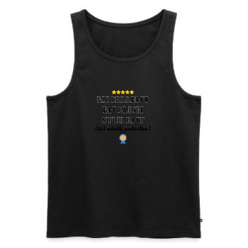 Excellent English student - Men's Premium Organic Tank Top - black - Front - AI Model Male 178 light (178cm)