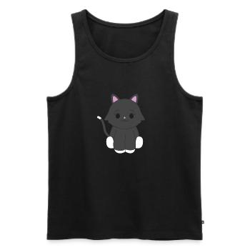 Chat noir - Débardeur bio Premium Homme - noir - Devant - Michal (187cm)