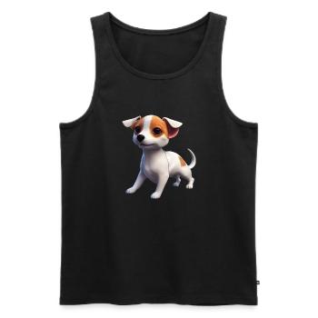 Jack Russell Terrier Hund - Jack Russell Terrier - Männer Premium Bio Tank Top - Schwarz - Vorne - Michal (187cm)