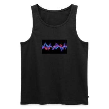 Waves Visuel - Männer Premium Bio Tank Top - Schwarz - Vorne - Michal (187cm)