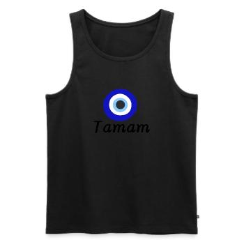 Tamam - Männer Premium Bio Tank Top - Schwarz - Vorne - AI Model Male 178 light (178cm)